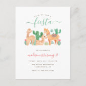 キュートウォーターカラーラマフィエスタ子供の誕生日 インビテーションポストカード (正面)