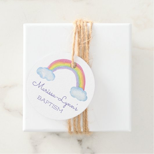 キュートウォーターカラーレインボーバプティスマ《キリスト教》洗礼式や命名式 フェイバータグ (インサイチュ)