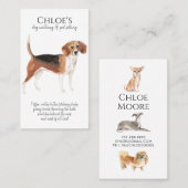 キュートウォータードッグウォーカーペットシッター 名刺 (正面/裏面)