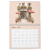 キュートウォーターフランスのカラーカフェビストロパリ毎月 カレンダー (2月 2026)