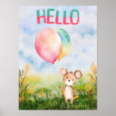 キュートウォーターベビーベアルー子供へム子供部屋 ポスター (正面)