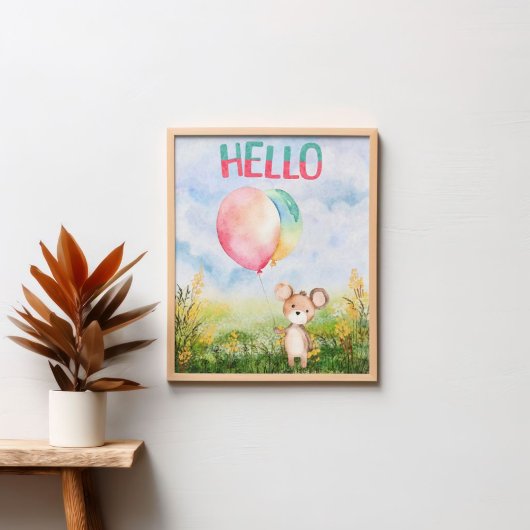 キュートウォーターベビーベアルー子供へム子供部屋 ポスター