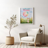 キュートウォーターベビーベアルー子供へム子供部屋 ポスター