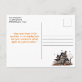 キュートウォーター幽霊のよく出るカラーハウスハロウィーン ポストカード (裏面)