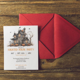 キュートウォーター幽霊のよく出るカラーハウスハローウィンパーティ 招待状