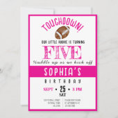 キュートウォーター色のルーキーサッカーガール誕生日 招待状 (正面)