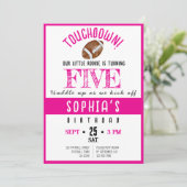 キュートウォーター色のルーキーサッカーガール誕生日 招待状 (スタンド正面)