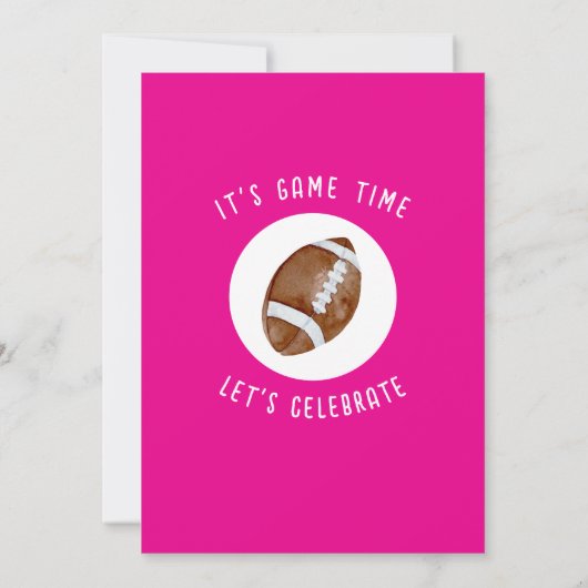 キュートウォーター色のルーキーサッカーガール誕生日 招待状 (裏面)