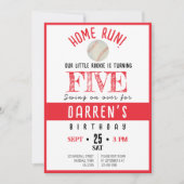 キュートウォーター色のルーキーベースボール誕生日 招待状 (正面)