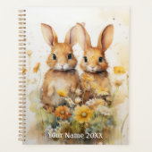 キュートウォーター色ウサギプランナー プランナー手帳 (正面)