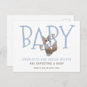 キュートウォーター色ウッドランドキツネ 案内ポストカード (正面/裏面)