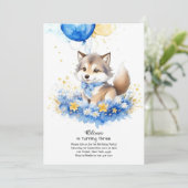 キュートウォーター色ウルフカップ誕生日招待状 招待状 (スタンド正面)