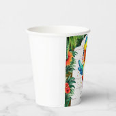 キュートウォーター色オウム誕生日 紙コップ (右)