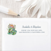 キュートウォーター色カエル差出人住所名前をカスタムする ラベル (インサイチュ)