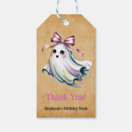 キュートウォーター色ガール幽霊誕生日マッシュ ギフトタグ