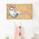 キュートウォーター色ガール幽霊誕生日マッシュ 横断幕 (インサイチュ)