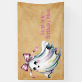 キュートウォーター色ガール幽霊誕生日マッシュ 横断幕 (縦)