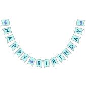 キュートウォーター色クジラパーティーハット誕生日 バンティングフラッグ (全)