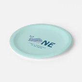 キュートウォーター色クジラパーティーハット誕生日 ペーパープレート (アングル)