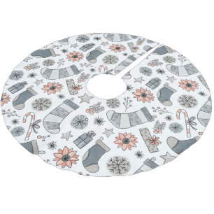 キュートウォーター色クリスマスストッキングドードル ブラッシュドポリエステルツリースカート