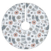 キュートウォーター色クリスマスストッキングドードル ブラッシュドポリエステルツリースカート (正面)