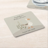 キュートウォーター色グースベビー紙コースター スクエアペーパーコースター (アングル)