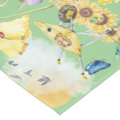 キュートウォーター色コテージコアイエローオングリーン | ミディアムテーブルランナー (コーナー)