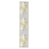 キュートウォーター色コテージコアイエローオングレー | ミディアムテーブルランナー (正面)