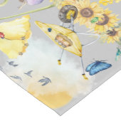 キュートウォーター色コテージコアイエローオングレー | ミディアムテーブルランナー (コーナー)