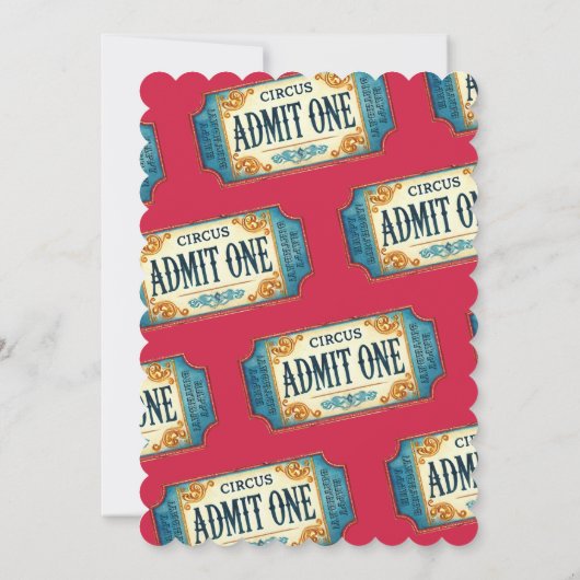 キュートウォーター色サーカスエレファント誕生日 招待状 (裏面)