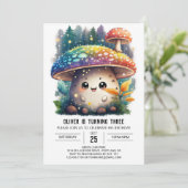 キュートウォーター色トースツール誕生日招待状 招待状 (スタンド正面)