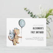 キュートウォーター色ドラゴンファースト誕生日 招待状 (スタンド正面)