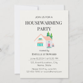 キュートウォーター色ニューホーム引っ越し祝いパーティーパーティー 招待状