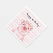 キュートウォーター色ピグハッピーバースデー スタンダードランチョンナプキン (角)