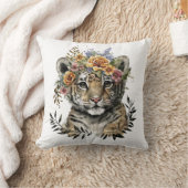 キュートウォーター色フローラベビー虎 クッション (ブランケット)