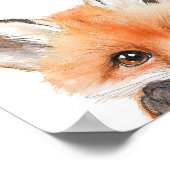 キュートウォーター色ベビーキツネ子供部屋デコール ポスター (角)