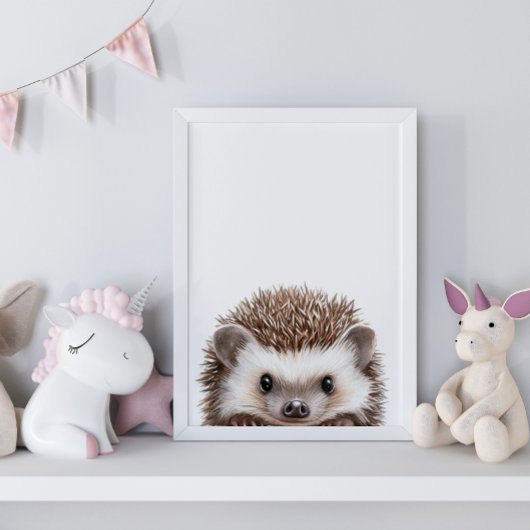 キュートウォーター色ベビーヘッジホッグ子供部屋デコール ポスター