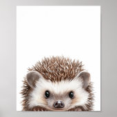 キュートウォーター色ベビーヘッジホッグ子供部屋デコール ポスター (正面)