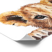 キュートウォーター色ベビーライオン子供部屋デコール ポスター (角)