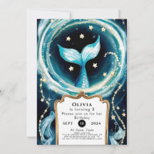 キュートウォーター色マーメイド誕生日