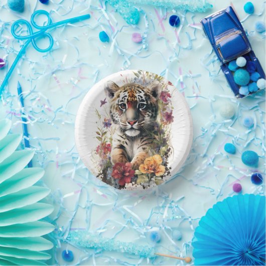 キュートウォーター色ワイルドタイガーカッブ子供の誕生日 ペーパーボウル (パーティー)