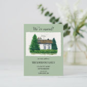 キュートウォーター色ヴィンテージコテージ引っ越しましたレトロ ポストカード (スタンド正面)