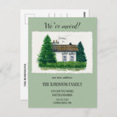 キュートウォーター色ヴィンテージコテージ引っ越しましたレトロ ポストカード (正面/裏面)