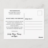 キュートウォーター色ヴィンテージコテージ引っ越しましたレトロ ポストカード (裏面)