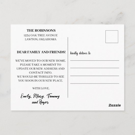 キュートウォーター色ヴィンテージコテージ引っ越しましたレトロ ポストカード (裏面)