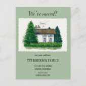 キュートウォーター色ヴィンテージコテージ引っ越しましたレトロ ポストカード (正面)