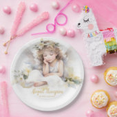 キュートウォーター色小さな女の子エンジェル宗教 ペーパープレート (パーティー)