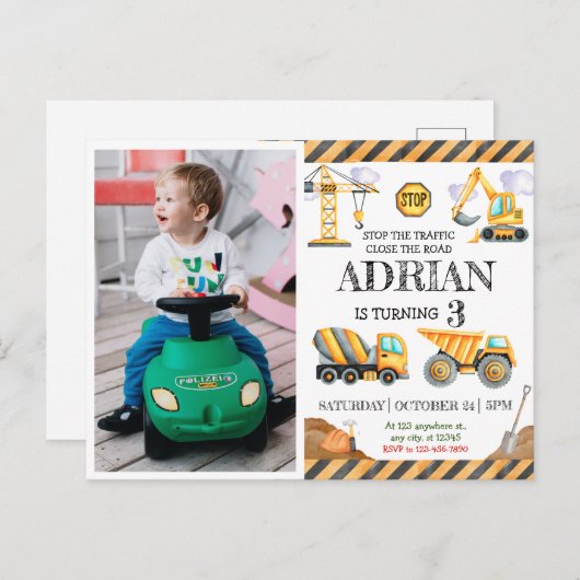 キュートウォーター色建築子供の誕生日 ポストカード (正面/裏面)