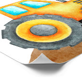 キュートウォーター色建築誕生日 ポスター (角)