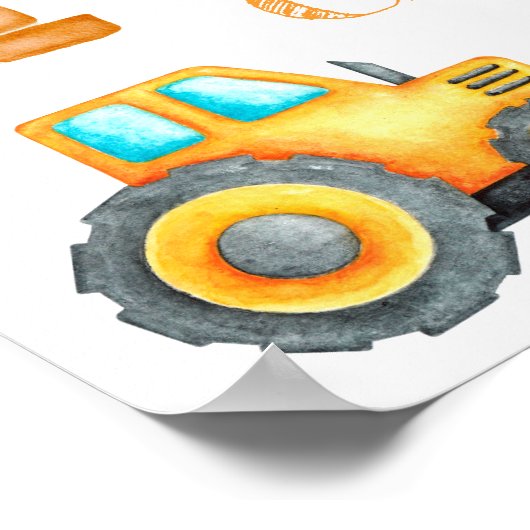 キュートウォーター色建築誕生日 ポスター (角)